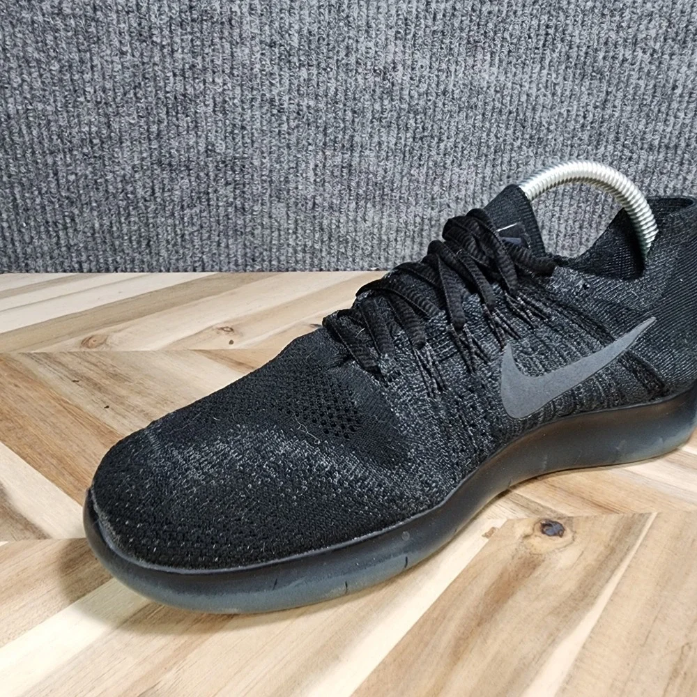 Nike Free RN Flyknit 2017 Womens 8.5 Black Running Shoes 880844-010 Low Top
